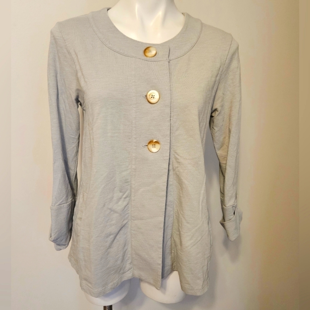 Lilla P Cream Relaxed Buttoned Blouse